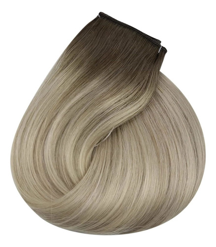 Extensiones Cabello Humano 16in 1pz 80gr Balayage Luz Ceniza