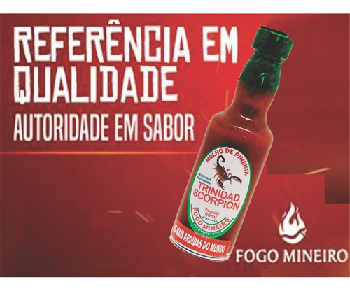 Molho Pimenta Trinidad Scorpion Fogo Mineiro + Ardida Mundo