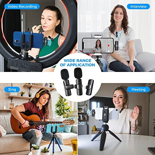 Gimpro Wireless Lavalier Microphone Para iPhone, Micrófono C