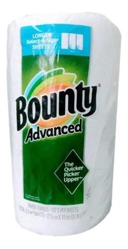 Papel Toalha Bounty Advanced Folha Longa Branco - 107 Folhas