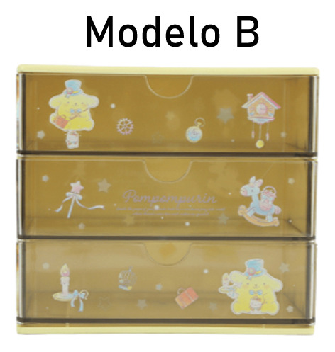 Organizador De 3 Gavetas Cinnamoroll Pompompurin Sanrio