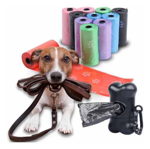 Kit Cata Caca Suporte + Rolinhos Refil Pet Passeio Cachorro