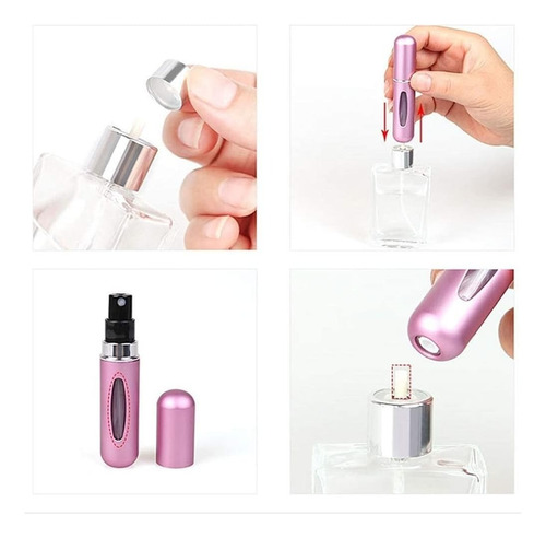 Pack 4 Atomizador Perfume Botella Recargable 5ml Kit Viaje