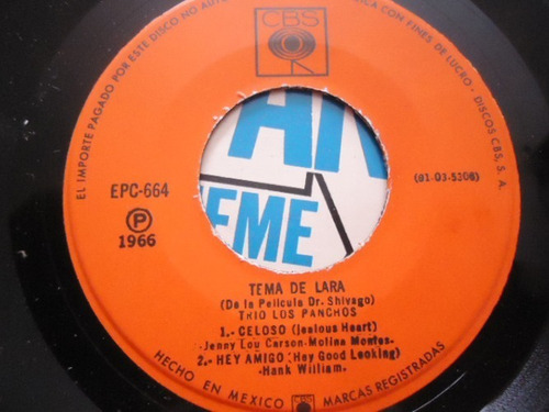 Trio Los Panchos Tema De Lara 45rpm (Usado)
