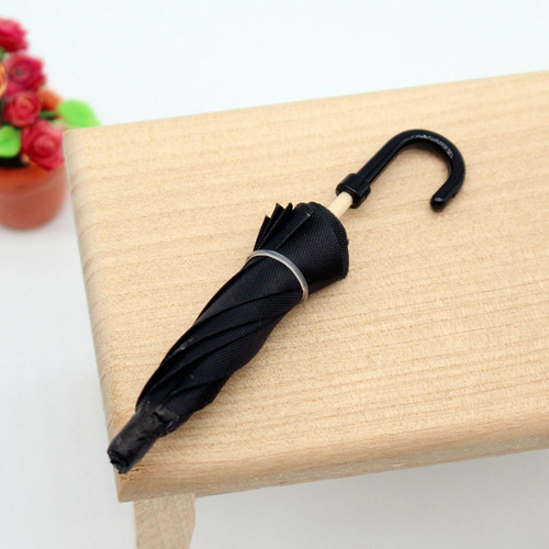 2 En Miniatura Para Casa De Muñecas, Mini De Tela Negro,