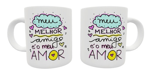 Caneca Cerâmica Branca Dia Dos Namorados  Meu Melhor Amigo