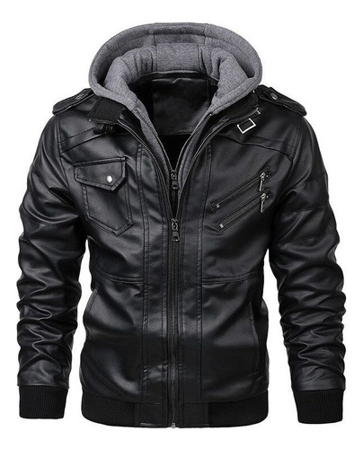 Chaqueta De Cuero Para Hombre Abrigo Casual De Motocicleta