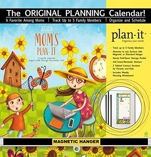 Moms Planit 17 Month 2019 Planning Calendar Includes Magneti