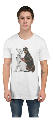 Playera Perro Tattoo/ Dalmata Doberman/ Caballero Dama