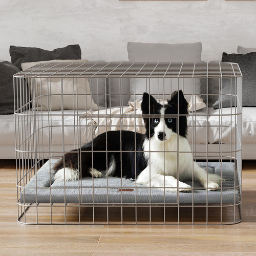 Cama Para Perro Antideslizante Alfombrilla Espuma Lavable 1-ondulado-gris Diseño