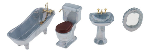 Kit De Lavabo De Baño De Cerámica En Miniatura De Casa De