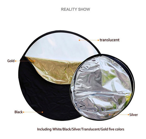 Pantalla Reflectora Plegable/colapsable 110 Cm 5 En 1