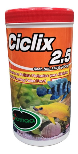 Alimento En Hojuelas Para Peces Ciclidos Ciclix 2.5 500 Gr.