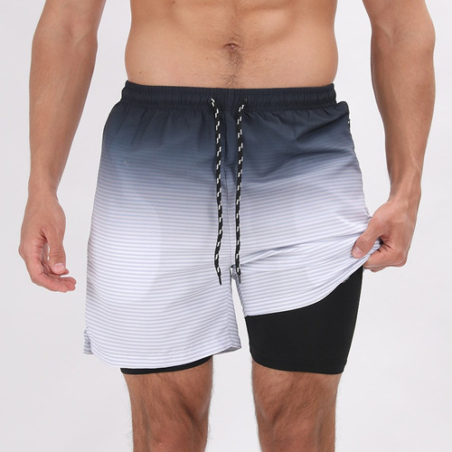 Traje De Baño Hombre 2 In 1 Short Para Playa Bañadores