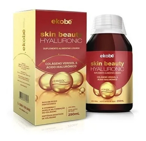 Suplemento Em Líquido Ekobé Skin Beauty Hyaluronic Vitaminas Sabor Natural Em Pote De 250ml