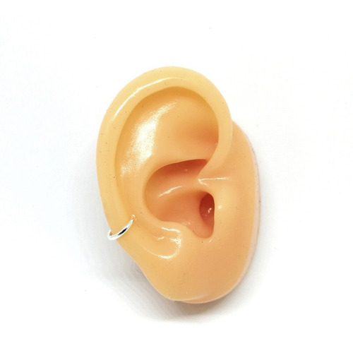Arete Argolla Simulada 7mm Ear Cuff Sin Perfo Plata 925