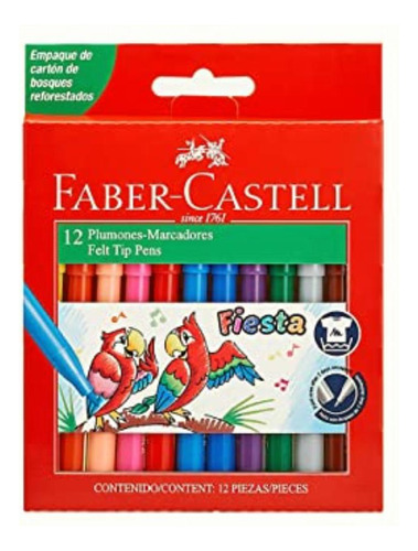 Plumones Faber-castell Fiesta X 12 Estuche De Carton