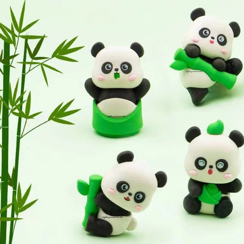 Eraser/borrador Panditas Kawaii Set De 4 Gomas De Pandas