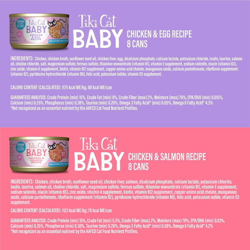Tiki Cat Baby - Kitten Alimento Humedo Variado 24lts-2.4 Oz