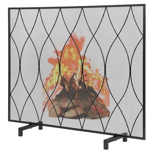 Pantalla De Chimenea 96.5 Cm X 78.7 Cm, Hierro Forjado,...