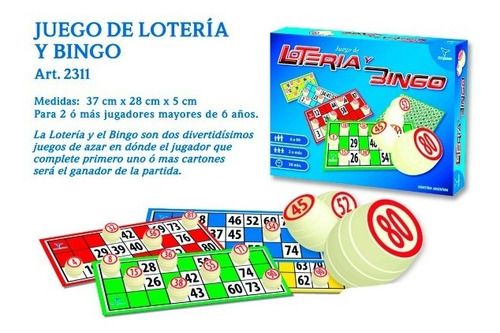 Lotería Y Bingo Con Fichas De Madera Jm2311 E.normal