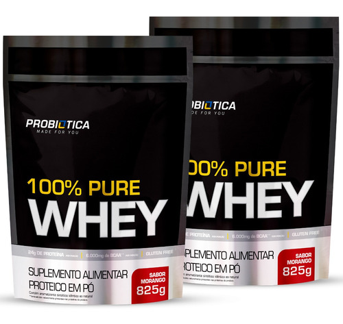 2 X 100% Pure Whey Protein 825g Refil - Probiótica