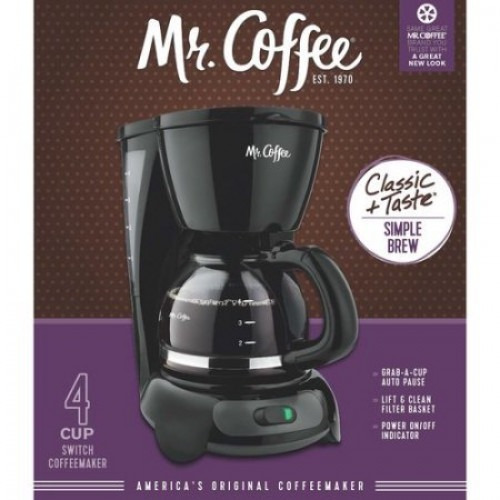 Mr. Coffee Brew Simple 4-copa Interruptor Cafetera, Serie Tf