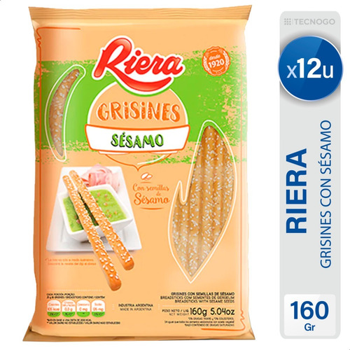 Grisines Riera Con Semillas De Sesamo - Pack X12 Unidades