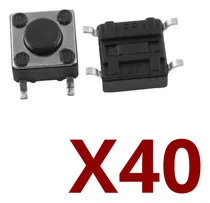 Comprar Micro Switch Pulsador Boton 4 Pines 6 X 6 X 4,5mm Smd 40und