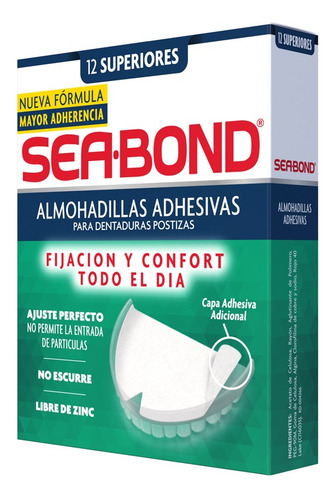 Sea Bond Almohadillas Adhesivas Superiores 12 Pz 6-pack