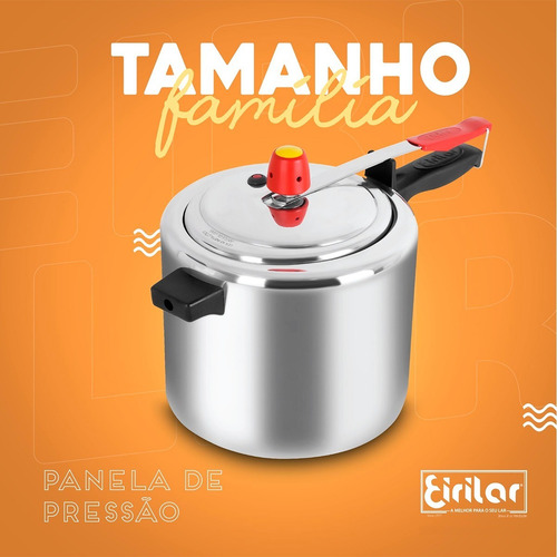 Panela De Pressao Polida 10 Litros Aluminio Eirilar 80 Kpa