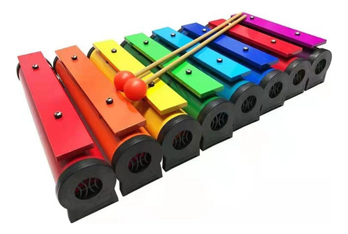 Xilófono De 8 Notas Con Mazos, Juguete Musical Colorido,
