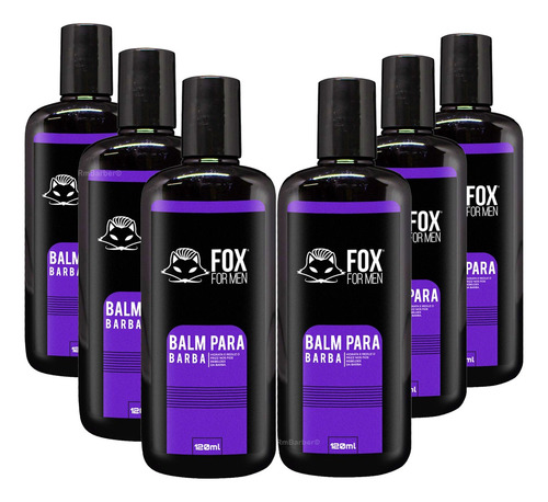6 Balm Barba Fox For Men Hidrata E Tira Frizz Dos Fios - Kit