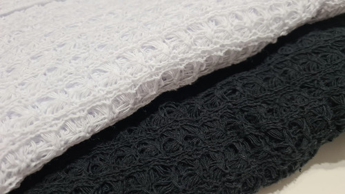 Imagem 8 de 8 de Saída De Praia Plus Size Vestido Tricô Preto Branco Verão
