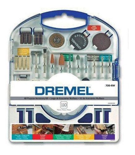 1x Maleta Súper Juego Accesorios 110 Piezas 709-rw Dremel