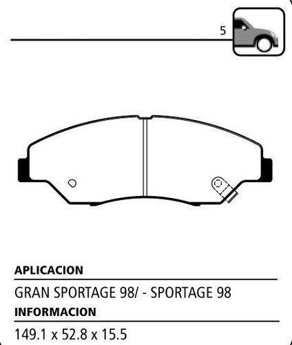 Juego Pastillas De Freno Litton P/ Kia Sportage Desde 1994