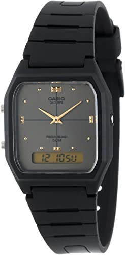 Casio Aw48he-8av - Reloj De Doble Tiempo Negro Ana-digi