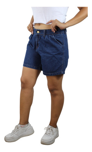 Shorts Jean Clásico Corto Mujer Azul Oscuro