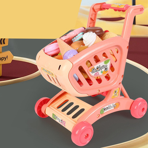 Carrito De Supermercado, Carrito De Compras Para Niños Rojo