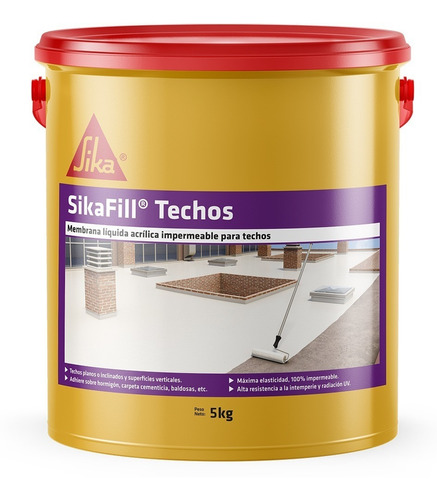 Sikafill Techos Membrana Liquida Impermeable 5kg Blanco Sika