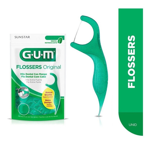Flosser Gum-sunstar Fio Dental Com Cabo (80 Unidades)