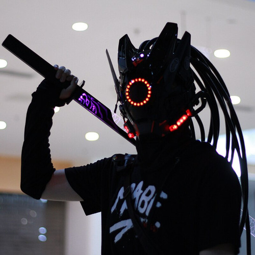 Máscara Cyberpunk De Pipe Dreadlocks For Cosplay, Máscara E