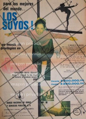 Publicidad Retro Colonia Villa Olimpica. 1969 6 T. Poster