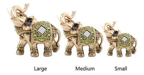 Lucky Feng Shui Green Elephant Statue Sculpture Wealth Figur