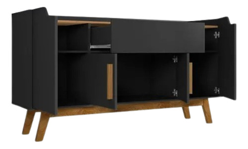 Credeza Bufetera Aparador Multiusos Elegante 160cm Norwets Negro