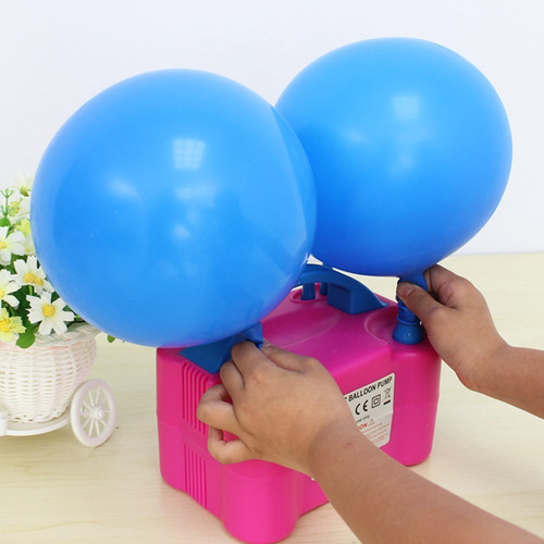 Imagen 2 de 9 de Inflador Electrico Bomba Globo Doble Fiesta Inflable Colchón