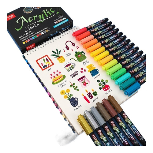 Lápiz De Color Acrílico Kit De Pintura De 36 Colores Plumone