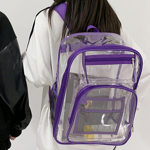 L Mochila Transparente Correa Reforzada De Pvc Resistente Al