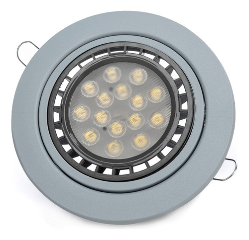 Spot Led Embutir Circular Plastico Para Ar111 16cm + Zocalo 