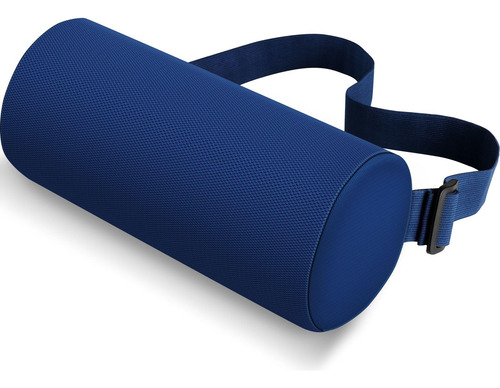 Cojin Respaldo De Espuma Viscoelastica Apoyo Lumbar Azul Azul Liso